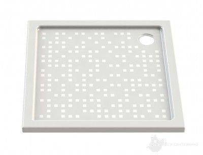 139A100 Душевой поддон низкий 100х100 см, высота 3,5 см, белый + сифон отдельно X01309