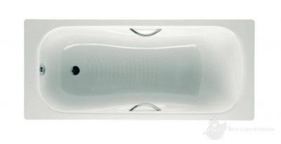 220470001 Princess Ванна стальная 150*75 cм с ручками, сталь 2,4 мм, ножки A291021000 отдельно