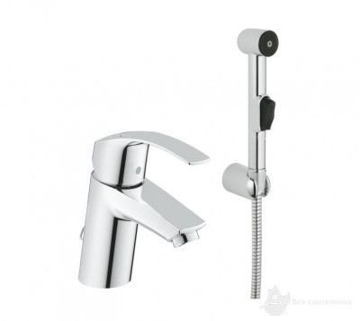 23124002 Eurosmart Смеситель для раковины с душевым гарнитуром и цепочкой, хром