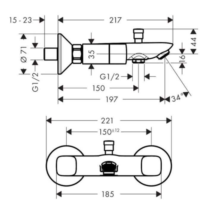 Змішувач для ванни Hansgrohe Logis Хром (71243000)