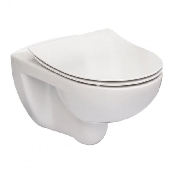 Унітаз підвісний Roca Victoria Rimless з кришкою SoftClosing, 54х37 см, Білий (A34H398000/WM180IN1I003SC4)