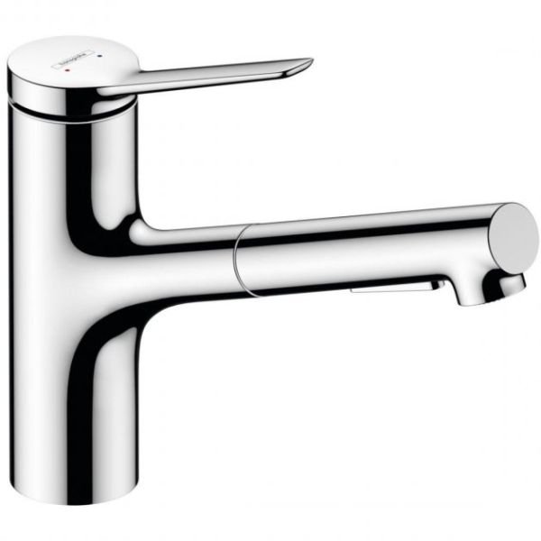 Змішувач для кухні Hansgrohe Zesis M33 150 2jet з витяжним виливом, 21,4х21,9 см, Хром (74800000)