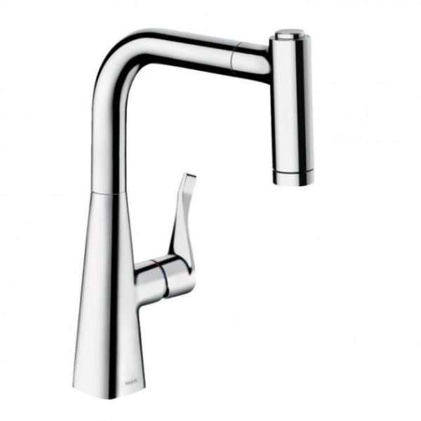Змішувач для кухні Hansgrohe Metris Select 220 2jet, з висувним зливом, Хром (14834000)