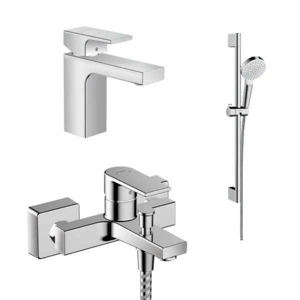 Набір змішувачів для ванни Hansgrohe Vernis Shape, 71561000+71450000+26533400, Хром [71561111]