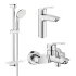 Набір змішувачів для ванни Grohe Eurosmart New 3в1, Хром (23324003+33300003+27926001)