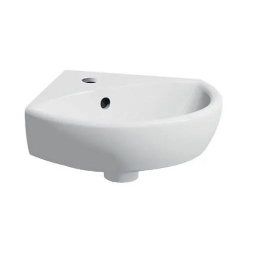 Умивальник кутовий Geberit Selnova з отвором для змішувача по центру, 41,4x16,4x41,2 см, Білий [500.326.01.1]