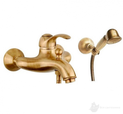 47ZZ5103 Смеситель для ванны с ручным душем и шлангом, бронза
