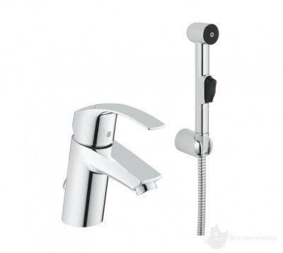 23124002 Eurosmart Смеситель для раковины с душевым гарнитуром и цепочкой, хром