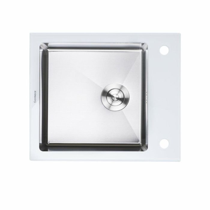 Кухонная мойка PLATINUM HANDMADE WHITE GLASS 600Х510Х200