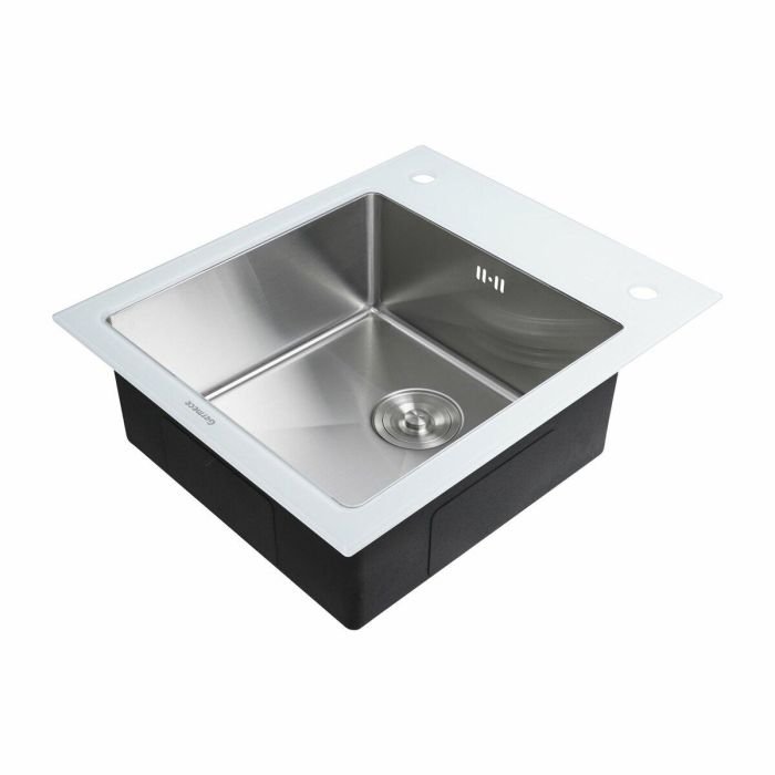 Кухонная мойка PLATINUM HANDMADE WHITE GLASS 600Х510Х200