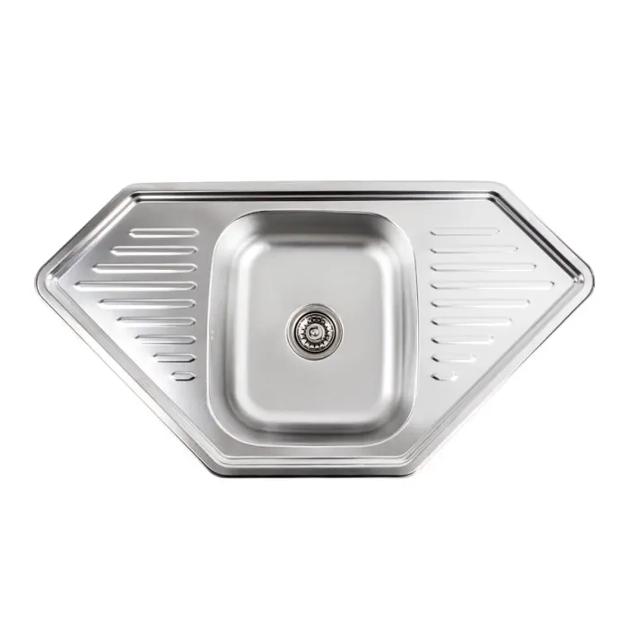 Кухонна мийка з нержавіючої сталі PLATINUM 9550в декор, 0,8/180 мм, Хром (000000636)