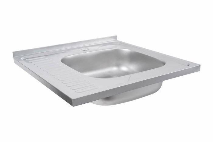 Кухонная мойка Рlatinum 6060 R из нержавеющей стали 0,7 мм, 60x60 см, Квадратная, Сатин (SP000000406)