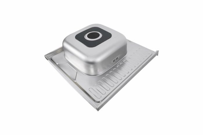 Кухонная мойка Рlatinum 6060 R из нержавеющей стали 0,7 мм, 60x60 см, Квадратная, Сатин (SP000000406)