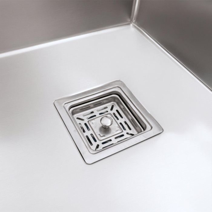 Кухонная мойка Platinum Handmade HSBB PVD из нержавеющей стали 3.0 мм, 40x50x23 см, Квадратный сифон, Серая