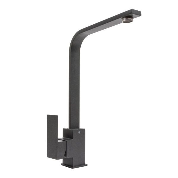 Смеситель кухонный Platinum 179 NES (3007) поворотный, однорычажный из нержавеющей стали, Морион (SP000041063)