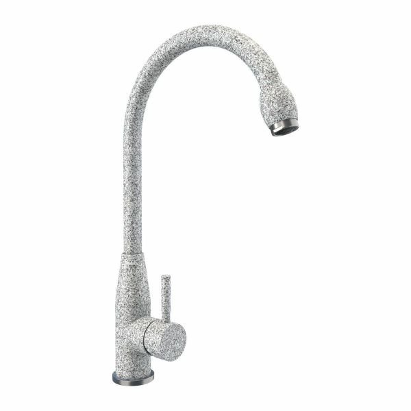 Смеситель кухонный Platinum 26 FHP (7456) поворотный, однорычажный из нержавеющей стали, Серый (SP000033418)