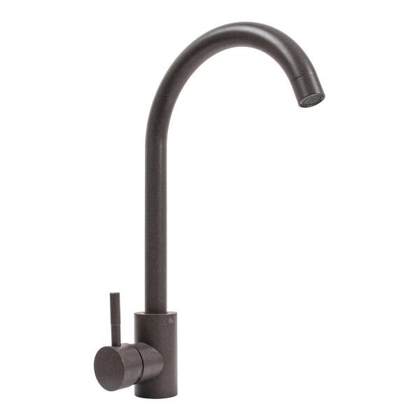 Смеситель кухонный Platinum 56 B NESP (3008 А) поворотный, однорычажный из нержавеющей стали, Гренадин