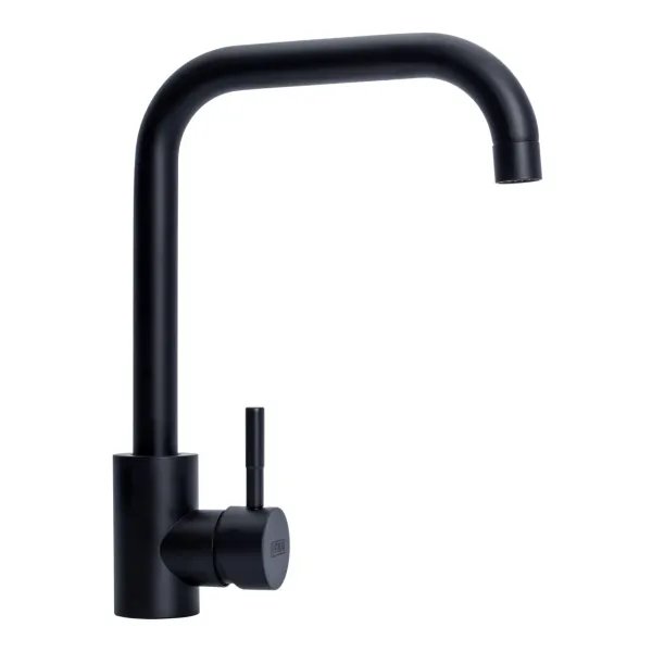 Смеситель кухонный Platinum BG77 поворотный, однорычажный из нержавеющей стали, Черный (000036380)