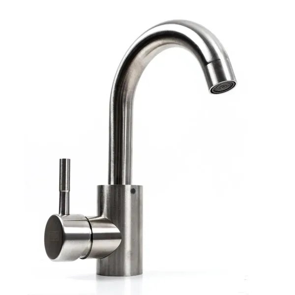 Смеситель кухонный Platinum KN87 (2054) поворотный, однорычажный из нержавеющей стали, Серый (000039907)