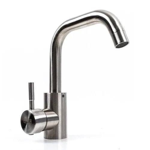 Смеситель кухонный Platinum LN34 (2055) поворотный, однорычажный из нержавеющей стали, Серый (000039908)