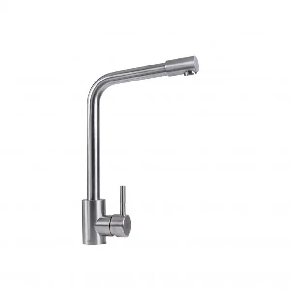 Смеситель кухонный Platinum KT 12 (8604) поворотний, однорычажный из нержавеющей стали, Серый (000032608)