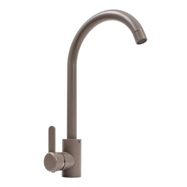 Смеситель кухонный Platinum 7990 NEST поворотный, однорычажный из нержавеющей стали, Дюна (SP000041078)