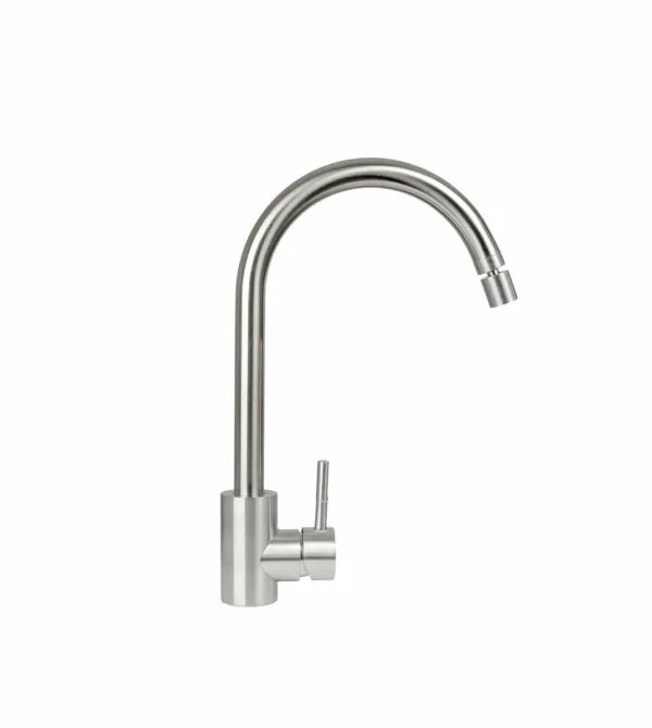 Смеситель кухонный Platinum 57 NESP (8601R) поворотный, однорычажный из нержавеющей стали, Серый (000035269)