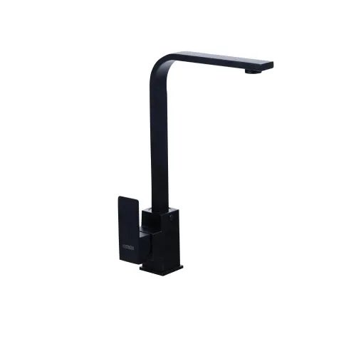 Смеситель кухонный Platinum 990 KT поворотный, однорычажный из нержавеющей стали, Черный (000034784)