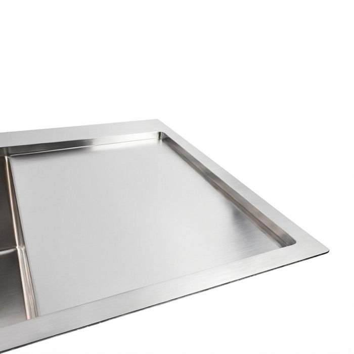 Кухонная мойка Platinum Handmade 78*50В из нержавеющей стали 3.0 мм, 78x50x22 см, Квадратный сифон, Серая