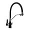 Смеситель с функцией фильтра Platinum LN077 гибкий, поворотный, двухрычажный из нержавеющей стали, Черный