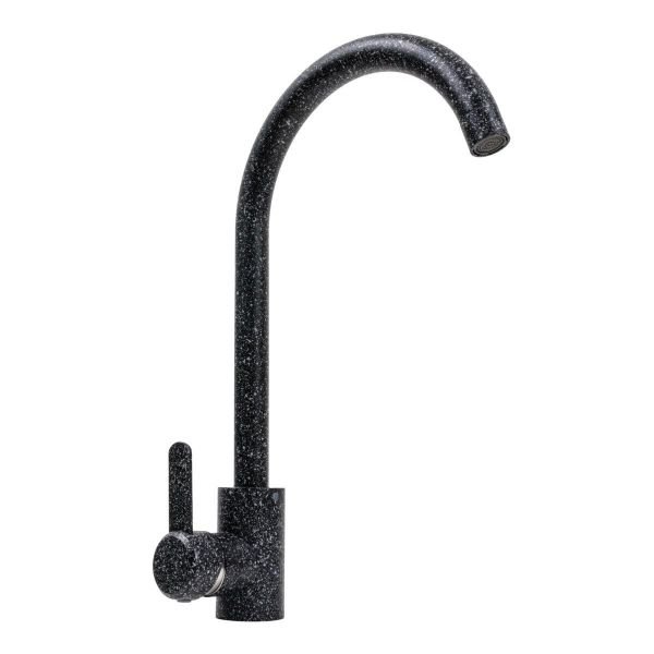 Смеситель кухонный Platinum 7990 NEST поворотный, однорычажный из нержавеющей стали, Графит (SP000039113)