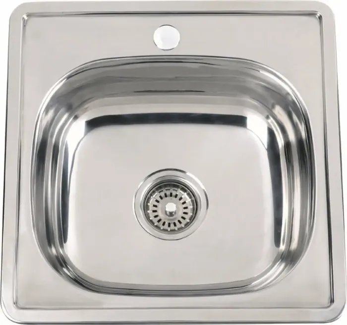 Кухонная мойка Platinum ДЕКОР 4848 из нержавеющей стали 0,6 мм, 48x48 см, Квадратная (000000247)