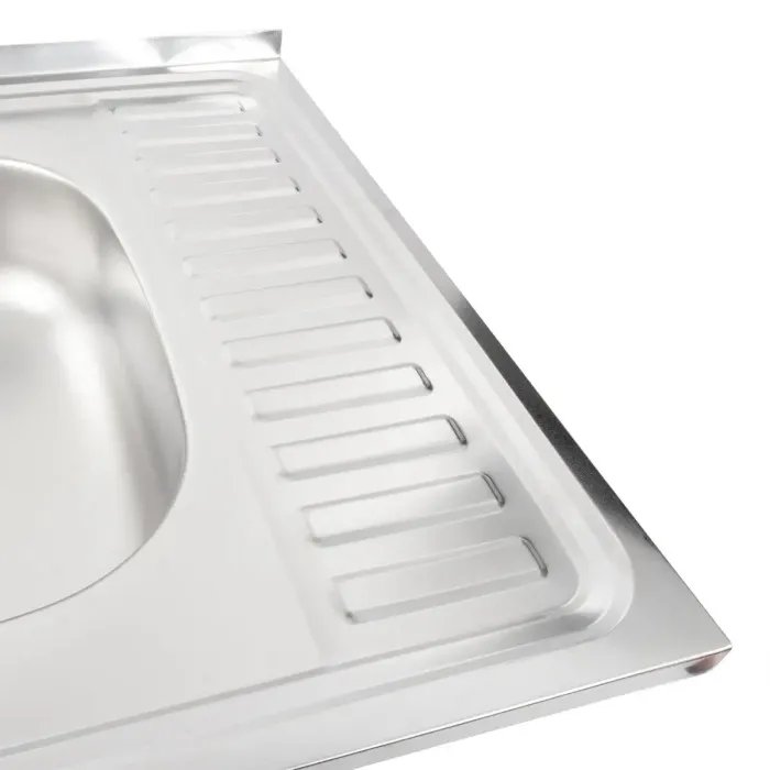 Кухонная мойка Рlatinum 6060 L из нержавеющей стали 0,5 мм, 60x60 см, Квадратная (000000401)