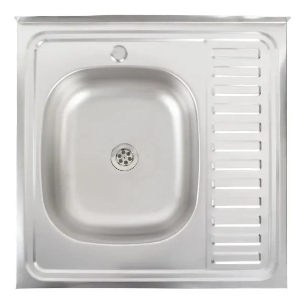Кухонная мойка Рlatinum 6060 L из нержавеющей стали 0,5 мм, 60x60 см, Квадратная (000000401)