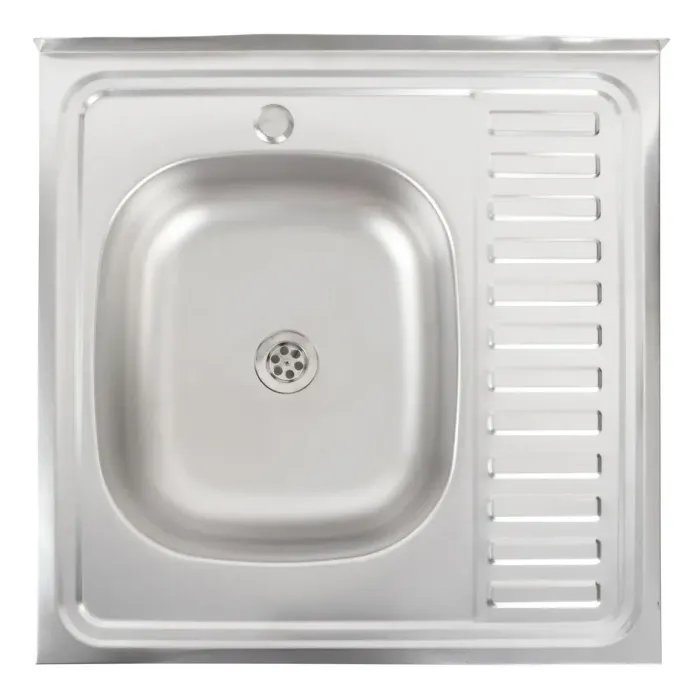 Кухонная мойка Рlatinum 6060 L из нержавеющей стали 0,5 мм, 60x60 см, Квадратная (000000401)