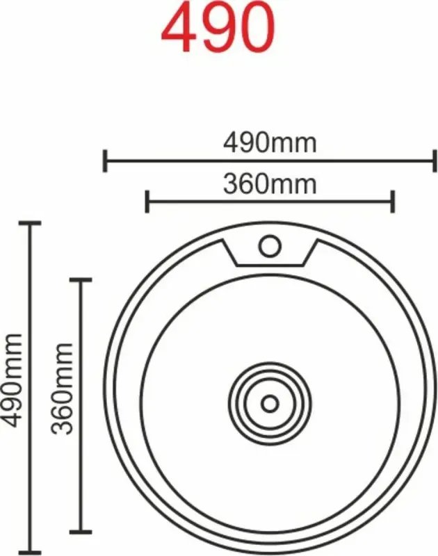 Кухонная мойка Рlatinum ДЕКОР 490 из нержавеющей стали D=49 см, 0,6 мм, Круглая (000007854)
