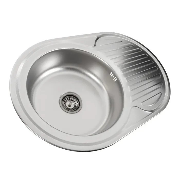 Кухонная мойка Platinum ДЕКОР 7750 из нержавеющей стали 0,6 мм, 77x50 см, Овальная (000009229)