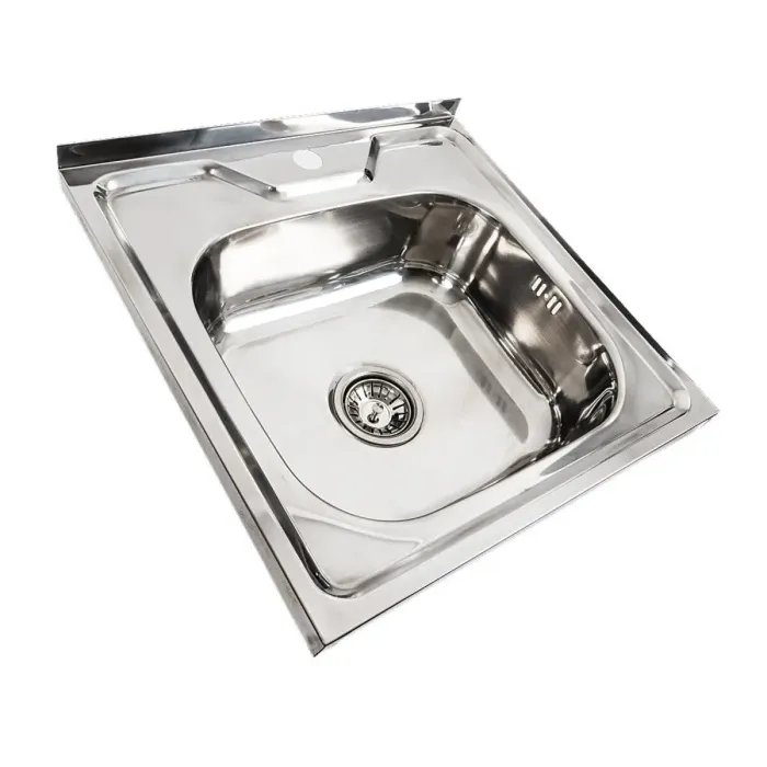 Кухонная мойка Рlatinum 5050 из нержавеющей стали 0,7 мм, 50x50 см, Квадратная, Полированая (000000291)