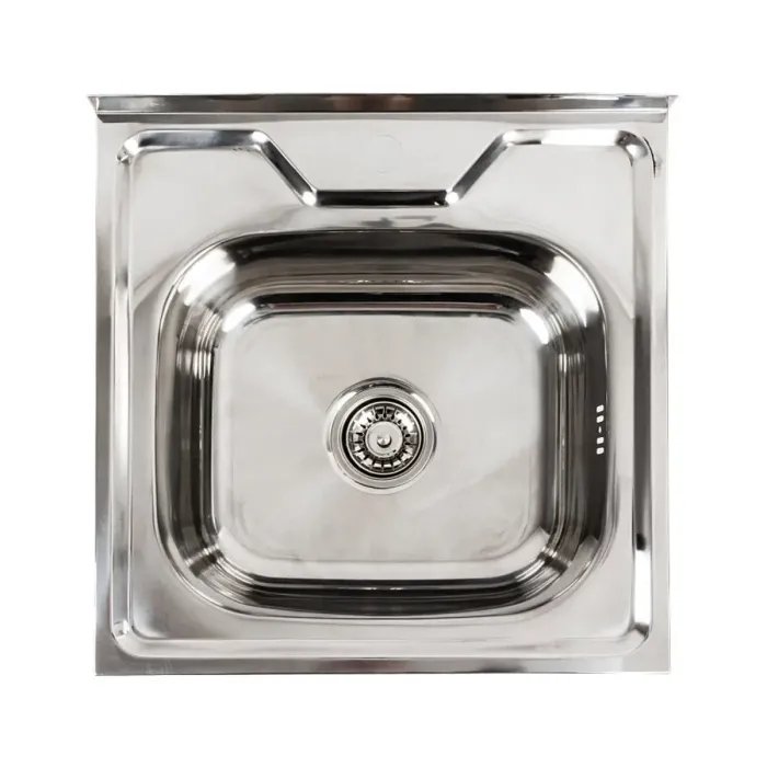 Кухонная мойка Рlatinum 5050 из нержавеющей стали 0,7 мм, 50x50 см, Квадратная, Полированая (000000291)
