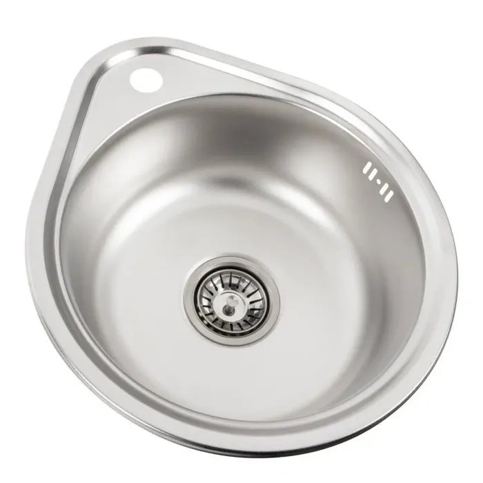 Кухонная мойка Platinum ДЕКОР 4539 из нержавеющей стали D=33 см, 0,6 мм, Круглая (000017247)