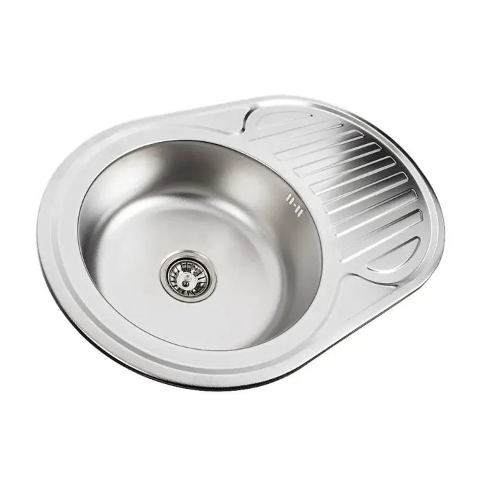 Кухонная мойка Platinum ДЕКОР 7750 из нержавеющей стали 0,8 мм, 77x50 см, Овальная (000000487)