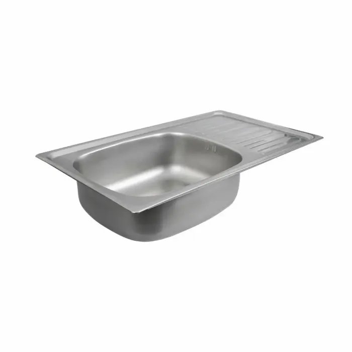 Кухонная мойка Рlatinum 7645 из нержавеющей стали 0,8 мм, 76x45 см, Прямоугольная, Сатин (000034759)