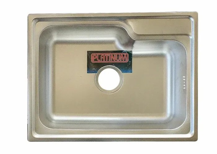 Кухонная мойка Рlatinum ДЕКОР 5845 из нержавеющей стали 0,8 мм, 58x45 см, Прямоугольная (000019721)