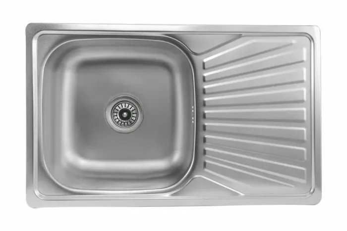 Кухонная мойка Platinum 7848 с крылом 0,8 мм прямоугольная, 78x48 см, Сатин (000019706)