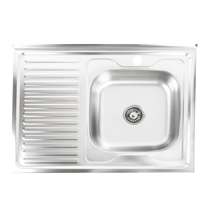 Кухонная мойка Рlatinum 8060 R из нержавеющей стали 0,7 мм, 80x60 см, Прямоугольная, Сатин (SP000000593)