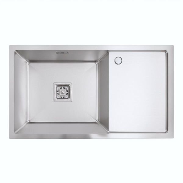 Кухонная мойка Platinum Handmade 780х440х230 L из нержавеющей стали 3 мм, Квадратный сифон, Прямоугольная