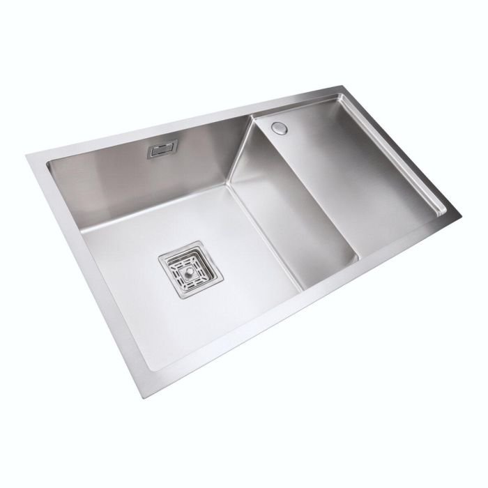 Кухонная мойка Platinum Handmade 780х440х230 L из нержавеющей стали 3 мм, Квадратный сифон, Прямоугольная