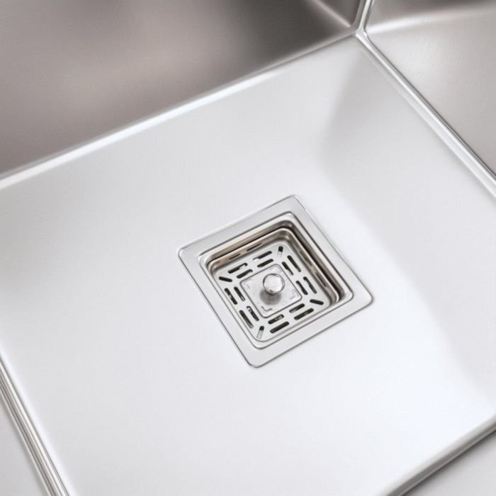 Кухонная мойка Platinum Handmade 780х440х230 L из нержавеющей стали 3 мм, Квадратный сифон, Прямоугольная