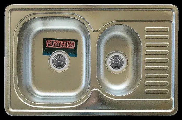 Кухонная мойка Рlatinum ДЕКОР 7850D из нержавеющей стали 0,8 мм, 78x50 см, Прямоугольная (000000528)
