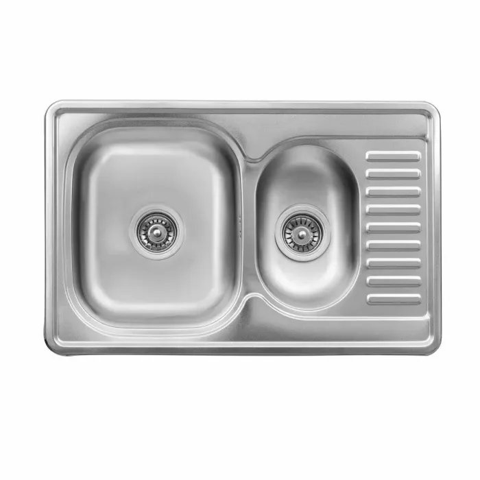 Кухонная мойка Рlatinum 7850D из нержавеющей стали 0,8 мм, 78x50 см, Прямоугольная, Сатин (000000530)